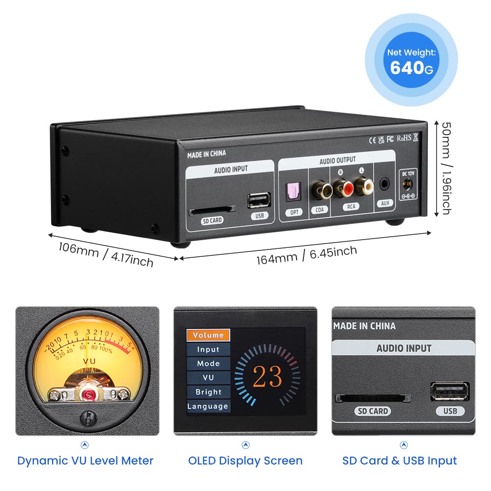 AIYIMA DP01 デジタルオーディオプレーヤー/プリアンプ AIYIMA DP01 Mini Digital Player USB Preamp HiFi Stereo Audio